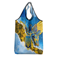 Ukraine Archangel Michael Grocery Bag with Trident Emblem and Sunflowers Design