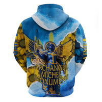 Ukraine Archangel Michael Hoodie with Trident Emblem and Sunflowers Design