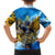 Ukraine Archangel Michael Kid Hawaiian Shirt with Trident Emblem and Sunflowers Design