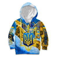 Ukraine Archangel Michael Kid Hoodie with Trident Emblem and Sunflowers Design