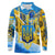 Ukraine Archangel Michael Long Sleeve Polo Shirt with Trident Emblem and Sunflowers Design