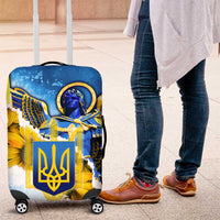 Ukraine Archangel Michael Luggage Cover with Trident Emblem and Sunflowers Design