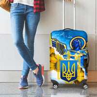 Ukraine Archangel Michael Luggage Cover with Trident Emblem and Sunflowers Design