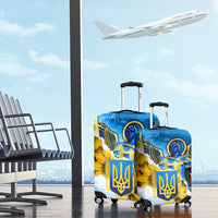 Ukraine Archangel Michael Luggage Cover with Trident Emblem and Sunflowers Design