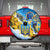 Ukraine Archangel Michael Spare Tire Cover with Trident Emblem and Sunflowers Design