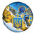 Ukraine Archangel Michael Spare Tire Cover with Trident Emblem and Sunflowers Design