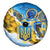 Ukraine Archangel Michael Spare Tire Cover with Trident Emblem and Sunflowers Design