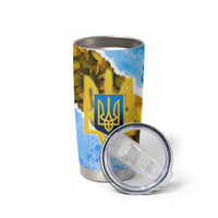 Ukraine Archangel Michael Tumbler Cup with Trident Emblem and Sunflowers Design