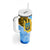 Ukraine Archangel Michael Tumbler With Handle with Trident Emblem and Sunflowers Design