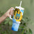 Ukraine Archangel Michael Tumbler With Handle with Trident Emblem and Sunflowers Design