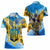 Ukraine Archangel Michael Women Polo Shirt with Trident Emblem and Sunflowers Design