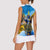 Ukraine Archangel Michael Women Sleeveless Polo Shirt with Trident Emblem and Sunflowers Design
