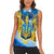 Ukraine Archangel Michael Women Sleeveless Polo Shirt with Trident Emblem and Sunflowers Design