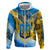 Ukraine Archangel Michael Zip Hoodie with Trident Emblem and Sunflowers Design