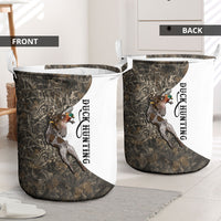 Duck Hunting Retriever Laundry Basket Mallard Shotgun Hunt with Camouflage Marsh Dog Artwork