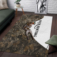 Duck Hunting Retriever Area Rug Mallard Shotgun Hunt with Camouflage Marsh Dog Artwork