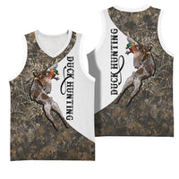 Duck Hunting Retriever Basketball Jersey Mallard Shotgun Hunt with Camouflage Marsh Dog Artwork