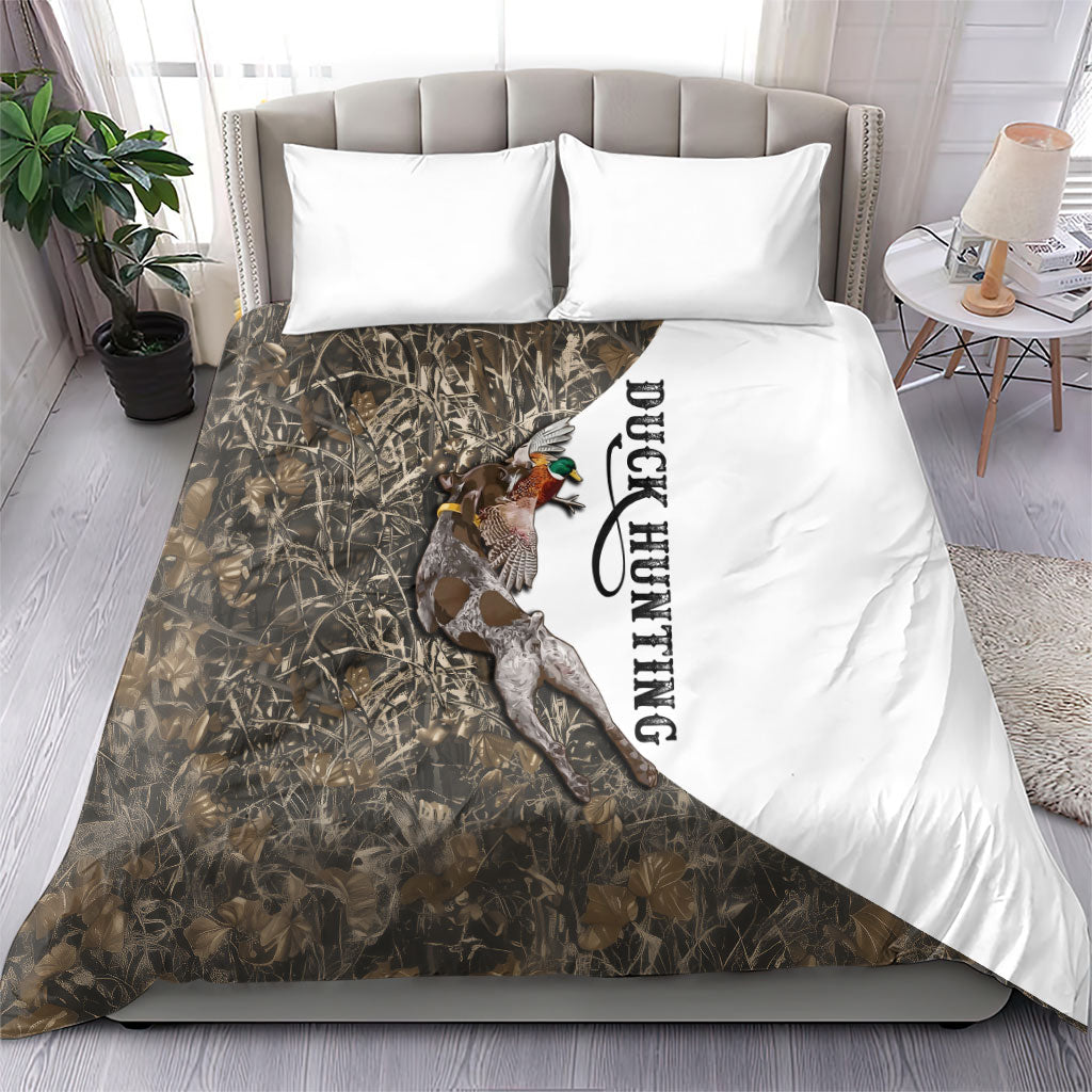 Duck Hunting Retriever Bedding Set Mallard Shotgun Hunt with Camouflage Marsh Dog Artwork