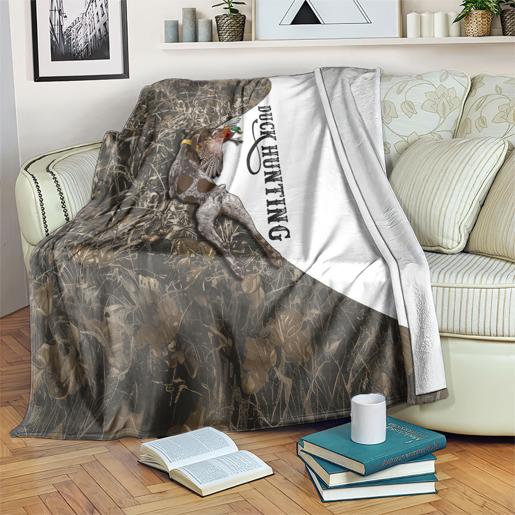 Duck Hunting Retriever Blanket Mallard Shotgun Hunt with Camouflage Marsh Dog Artwork