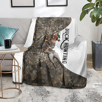 Duck Hunting Retriever Blanket Mallard Shotgun Hunt with Camouflage Marsh Dog Artwork