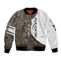 Duck Hunting Retriever Bomber Jacket Mallard Shotgun Hunt with Camouflage Marsh Dog Artwork