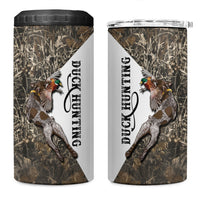 Duck Hunting Retriever 4 in 1 Can Cooler Tumbler Mallard Shotgun Hunt with Camouflage Marsh Dog Artwork