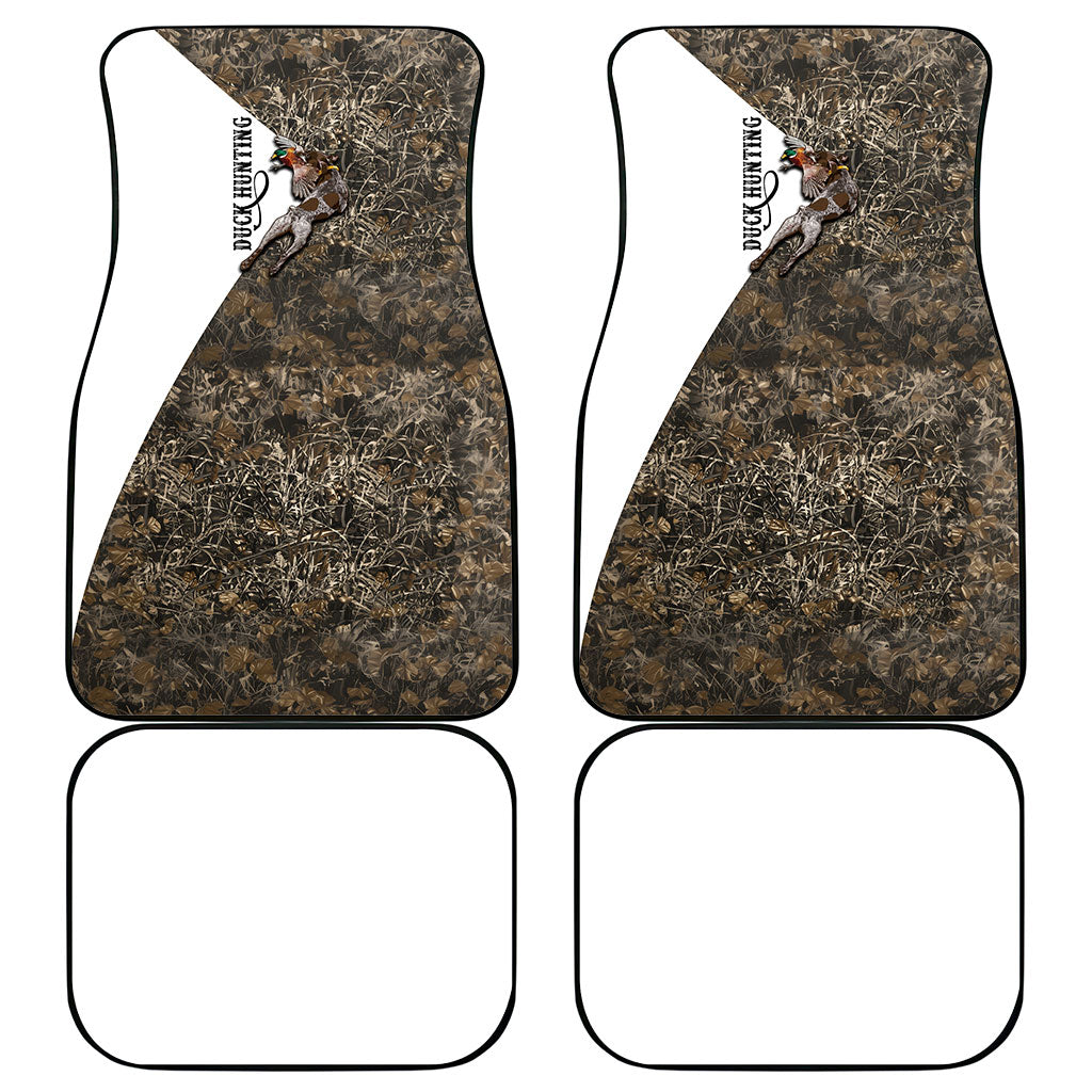 Duck Hunting Retriever Car Mats Mallard Shotgun Hunt with Camouflage Marsh Dog Artwork