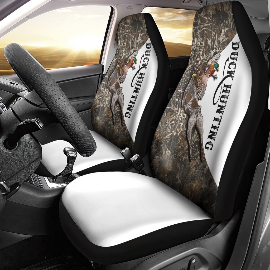 Duck Hunting Retriever Car Seat Cover Mallard Shotgun Hunt with Camouflage Marsh Dog Artwork