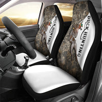 Duck Hunting Retriever Car Seat Cover Mallard Shotgun Hunt with Camouflage Marsh Dog Artwork