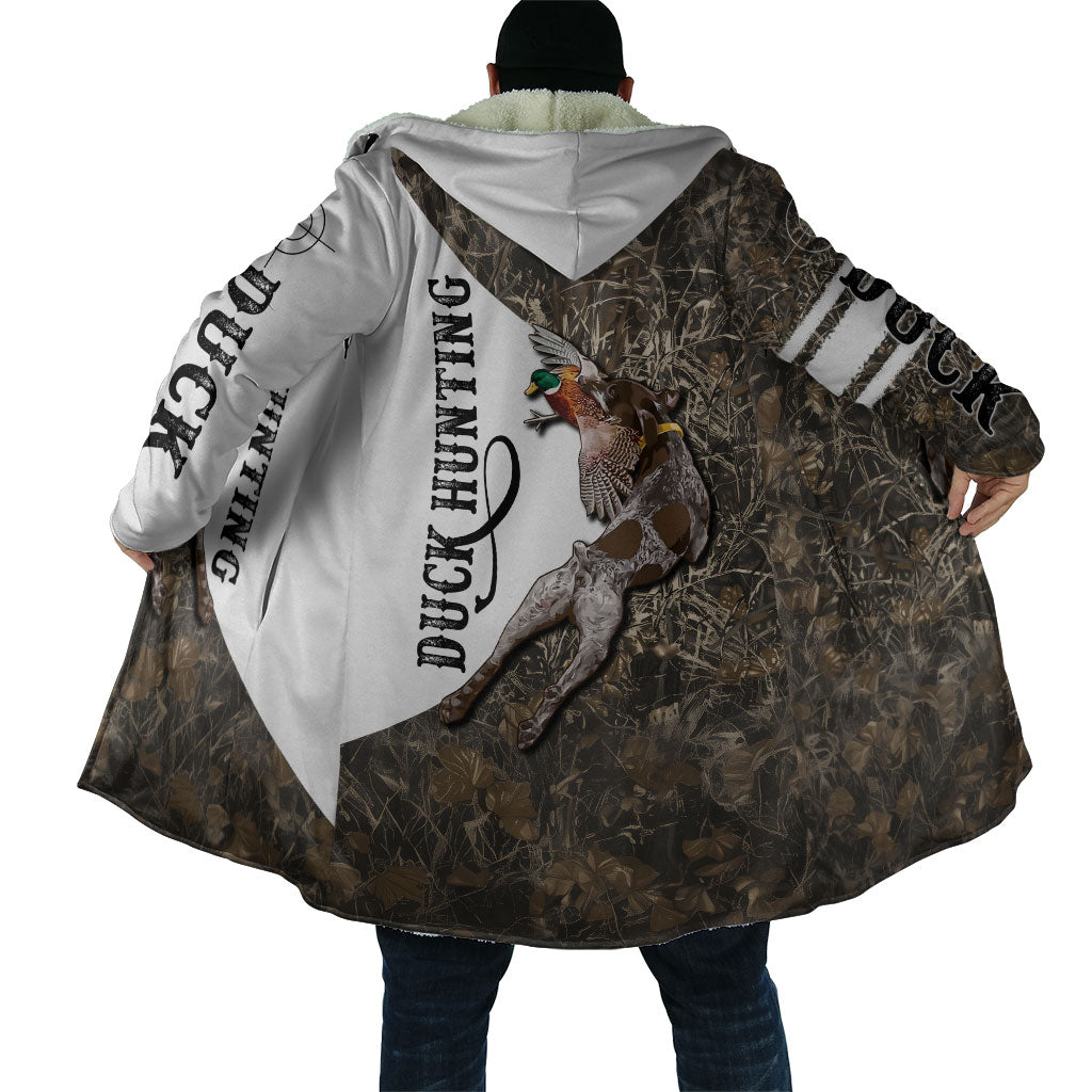 Duck Hunting Retriever Cloak Mallard Shotgun Hunt with Camouflage Marsh Dog Artwork