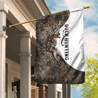 Duck Hunting Retriever Garden Flag Mallard Shotgun Hunt with Camouflage Marsh Dog Artwork