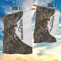 Duck Hunting Retriever Garden Flag Mallard Shotgun Hunt with Camouflage Marsh Dog Artwork