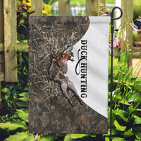 Duck Hunting Retriever Garden Flag Mallard Shotgun Hunt with Camouflage Marsh Dog Artwork