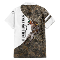 Duck Hunting Retriever Hawaiian Shirt Mallard Shotgun Hunt with Camouflage Marsh Dog Artwork