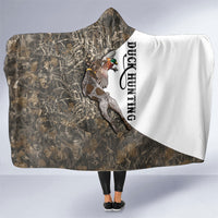 Duck Hunting Retriever Hooded Blanket Mallard Shotgun Hunt with Camouflage Marsh Dog Artwork