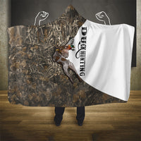 Duck Hunting Retriever Hooded Blanket Mallard Shotgun Hunt with Camouflage Marsh Dog Artwork