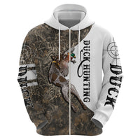 Duck Hunting Retriever Hoodie Mallard Shotgun Hunt with Camouflage Marsh Dog Artwork