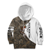 Duck Hunting Retriever Kid Hoodie Mallard Shotgun Hunt with Camouflage Marsh Dog Artwork