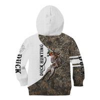 Duck Hunting Retriever Kid Hoodie Mallard Shotgun Hunt with Camouflage Marsh Dog Artwork