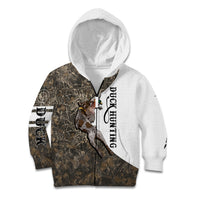 Duck Hunting Retriever Kid Hoodie Mallard Shotgun Hunt with Camouflage Marsh Dog Artwork