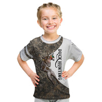Duck Hunting Retriever Kid T Shirt Mallard Shotgun Hunt with Camouflage Marsh Dog Artwork
