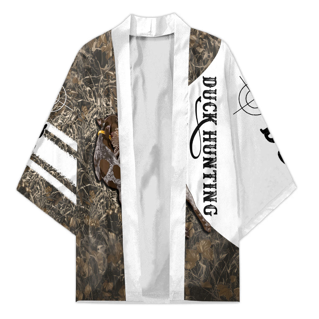 Duck Hunting Retriever Kimono Mallard Shotgun Hunt with Camouflage Marsh Dog Artwork