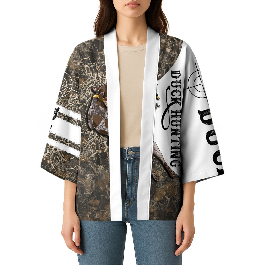 Duck Hunting Retriever Kimono Mallard Shotgun Hunt with Camouflage Marsh Dog Artwork
