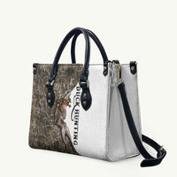 Duck Hunting Retriever Leather Bag Mallard Shotgun Hunt with Camouflage Marsh Dog Artwork