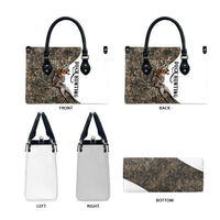 Duck Hunting Retriever Leather Bag Mallard Shotgun Hunt with Camouflage Marsh Dog Artwork