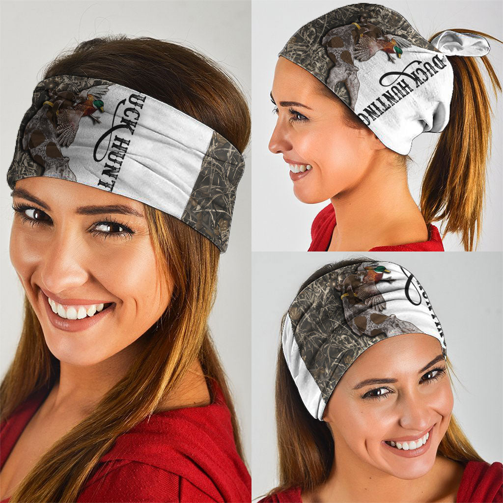 Duck Hunting Retriever Neck Gaiter Mallard Shotgun Hunt with Camouflage Marsh Dog Artwork