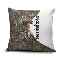 Duck Hunting Retriever Pillow Cover Mallard Shotgun Hunt with Camouflage Marsh Dog Artwork