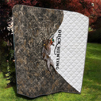 Duck Hunting Retriever Quilt Mallard Shotgun Hunt with Camouflage Marsh Dog Artwork