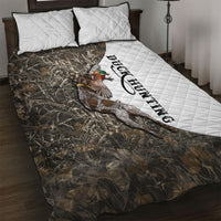 Duck Hunting Retriever Quilt Bed Set Mallard Shotgun Hunt with Camouflage Marsh Dog Artwork