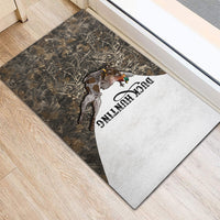 Duck Hunting Retriever Rubber Doormat Mallard Shotgun Hunt with Camouflage Marsh Dog Artwork